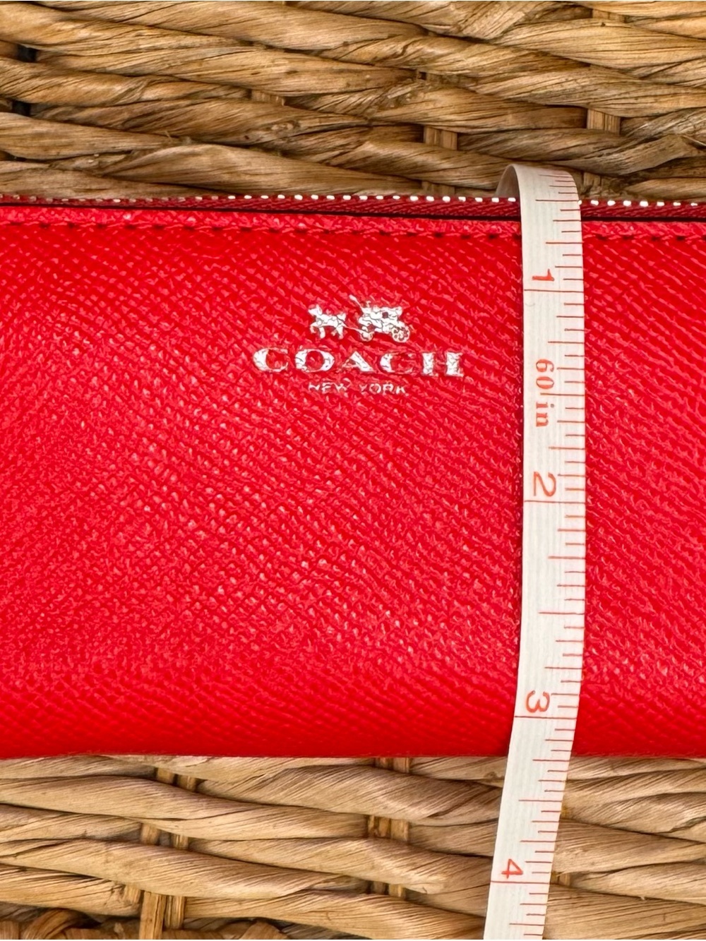 Coach Red Leather and Silver Double Zip-Around Wallet NEW! - Picture 11 of 12